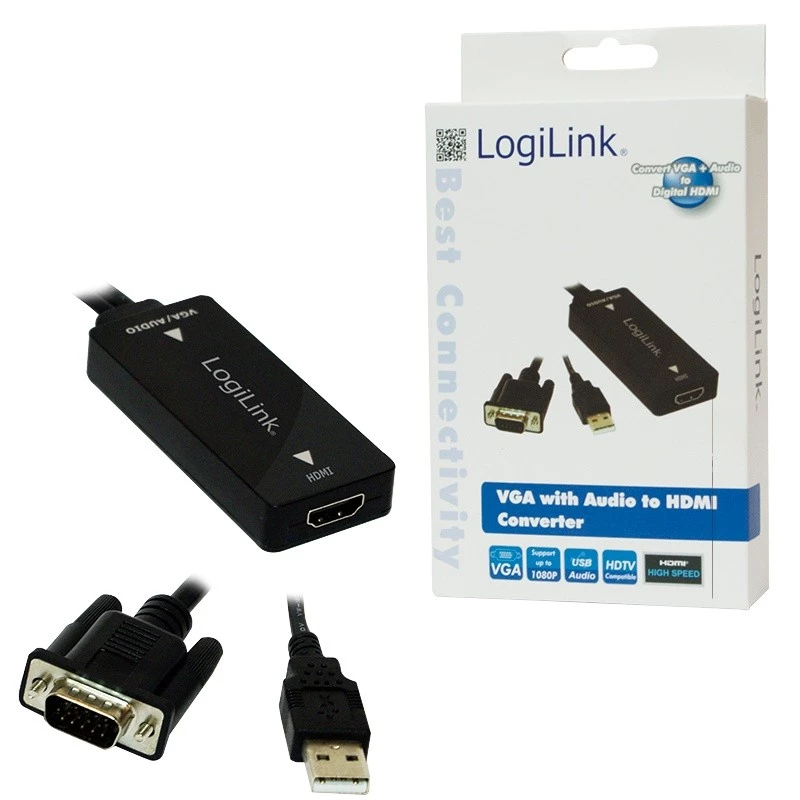 Vaizdo kabelio adapteris LogiLink CV0060 juodas