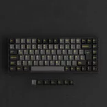 Mechaninė žaidimų klaviatūra AKKO Juoda & Gold 3084B Plus, 84 klavišai, Akko V3 Cream Geltona jungikliai, RGB apšvietimas