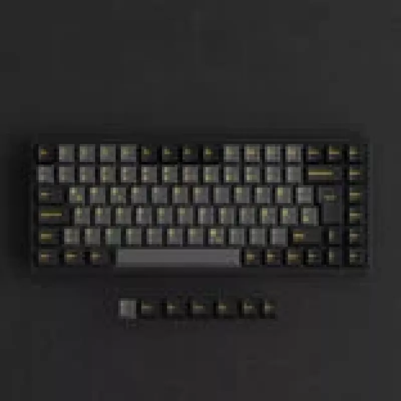 Mechaninė žaidimų klaviatūra AKKO Juoda & Gold 3084B Plus, 84 klavišai, Akko V3 Cream Geltona jungikliai, RGB apšvietimas
