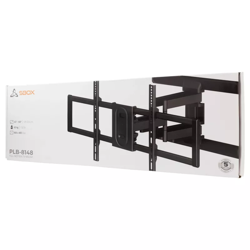 SBOX PLB-8148 TV sieninis laikiklis 43–100 kg, montavimo plokštė 800×400 mm