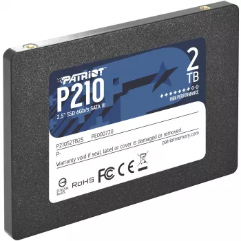 2.5 col. SATA III SSD PATRIOT P210 2 TB — 500 MB/s skaitymo, 400 MB/s rašymo, 7 mm