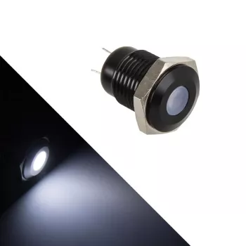 Apšviečiamas vandalams atsparus mygtukas Lamptron LAMP-SW2004-H, juodas polikarbonatas, baltas taškelis