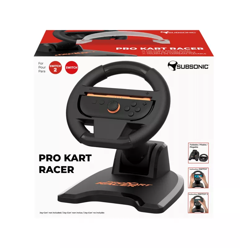 Lenktynių vairas SUBSONIC SA5727-1, skirtas Nintendo Switch – reguliuojamas jautrumas, „Kart Racer“ dizainas