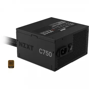 Maitinimo blokas NZXT C750 Bronze 750 W, 24 kontaktų ATX, 80 PLUS Bronze, 120 mm ventiliatorius, juodas