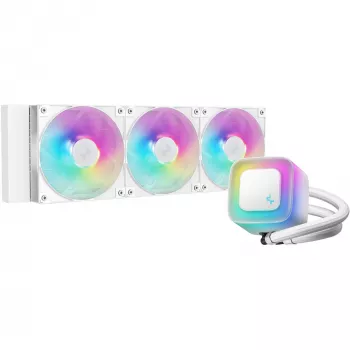 All-in-one skystis aušintuvas DeepCool LE360 WH V2 12 cm White — 360 mm radiatorius, 3x120 mm ventiliatoriai, LGA 1851 palaikymas