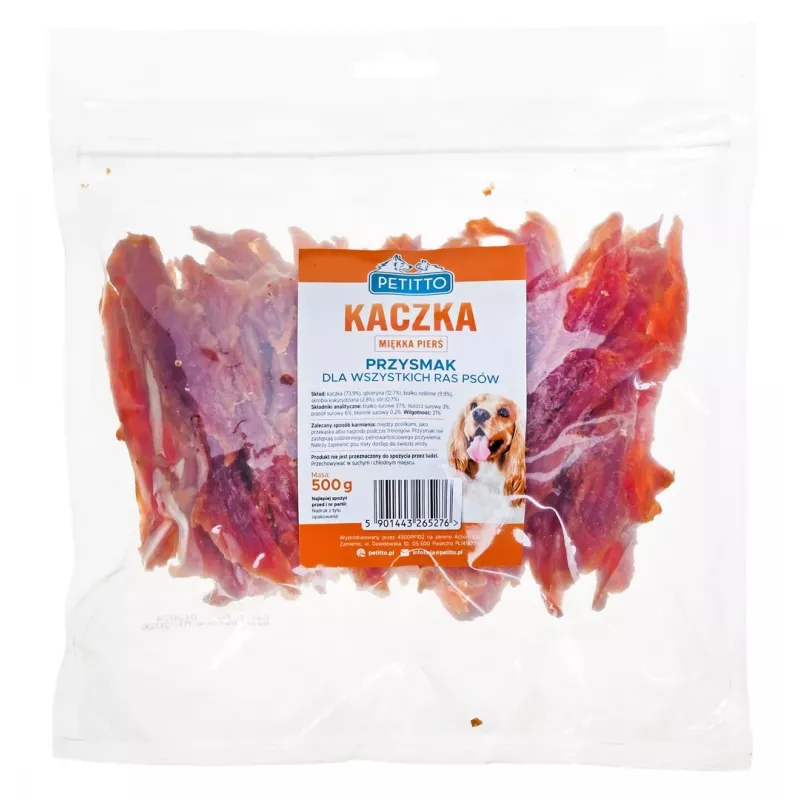 PETITTO Minkšta anties krūtinėlė - šunų skanėstas - 500 g
