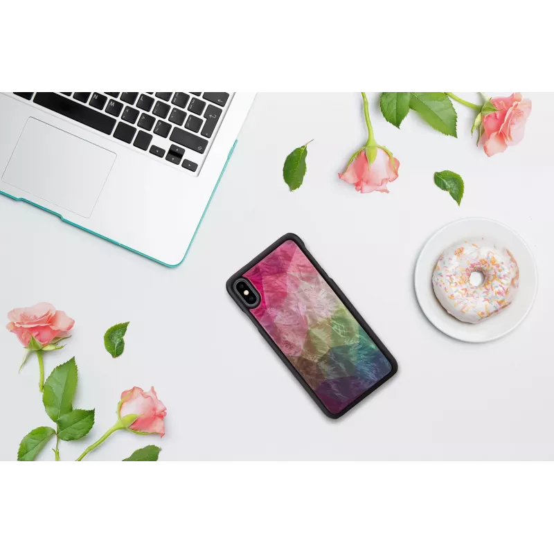 Apsauginis išmaniojo telefono dėklas iKins, skirtas iPhone XS Max — vandens gėlių dizainas, juodas