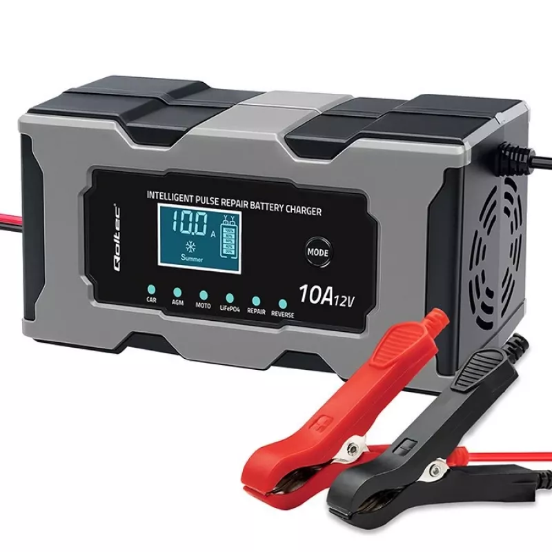 Pakrovėjas QOLTEC 52493 12V 10A su taisymo funkcija AGM baterijoms