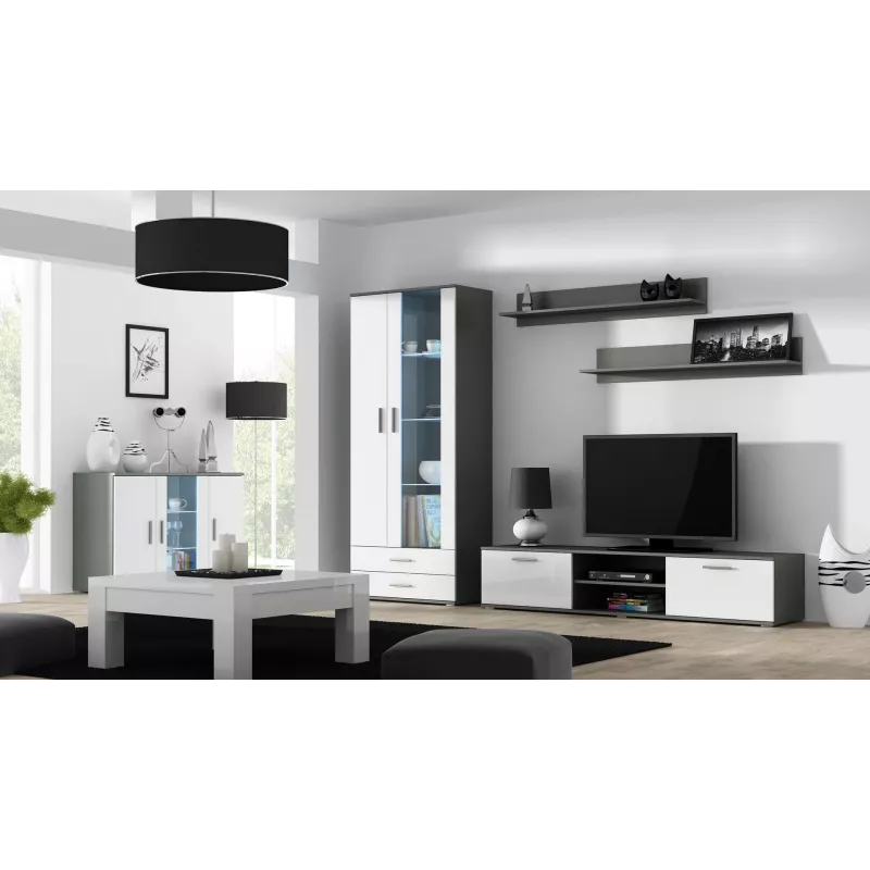 Cama Komoda 120 cm SOHO S7 pilkas/baltas blizgus