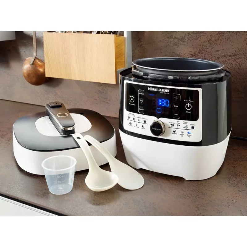 Elektrinė slėginė viryklė Rommelsbacher MD 1000 – 4 l, 1000 W, 14 programų, balta/juoda