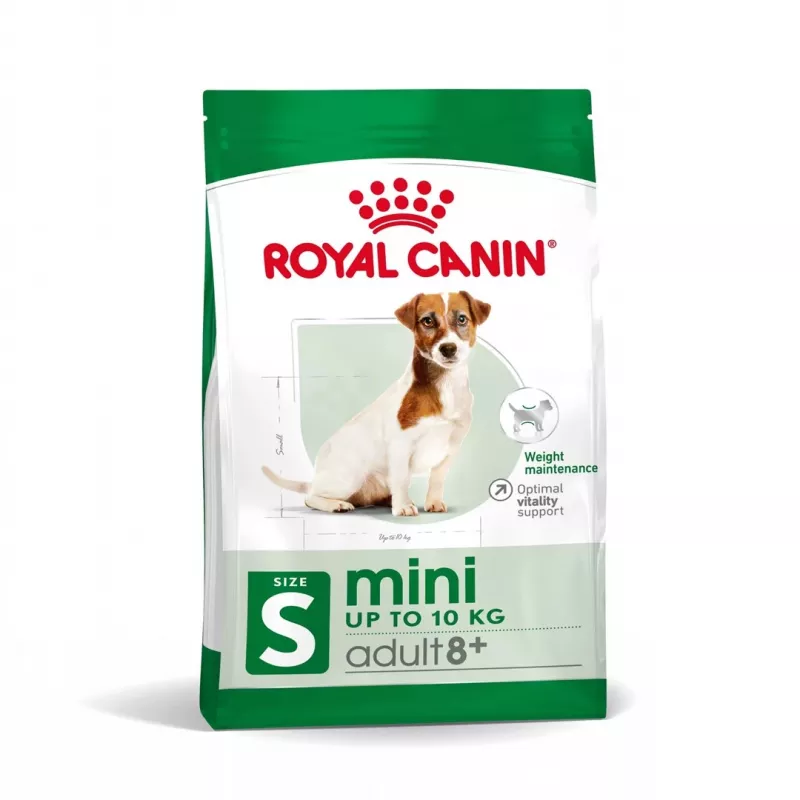 Sausas šunų maistas Royal Canin Mini Adult 8+ Senior Paukštiena, ryžiai ir daržovės, 8 kg, mažoms veislėms (5–10 kg)