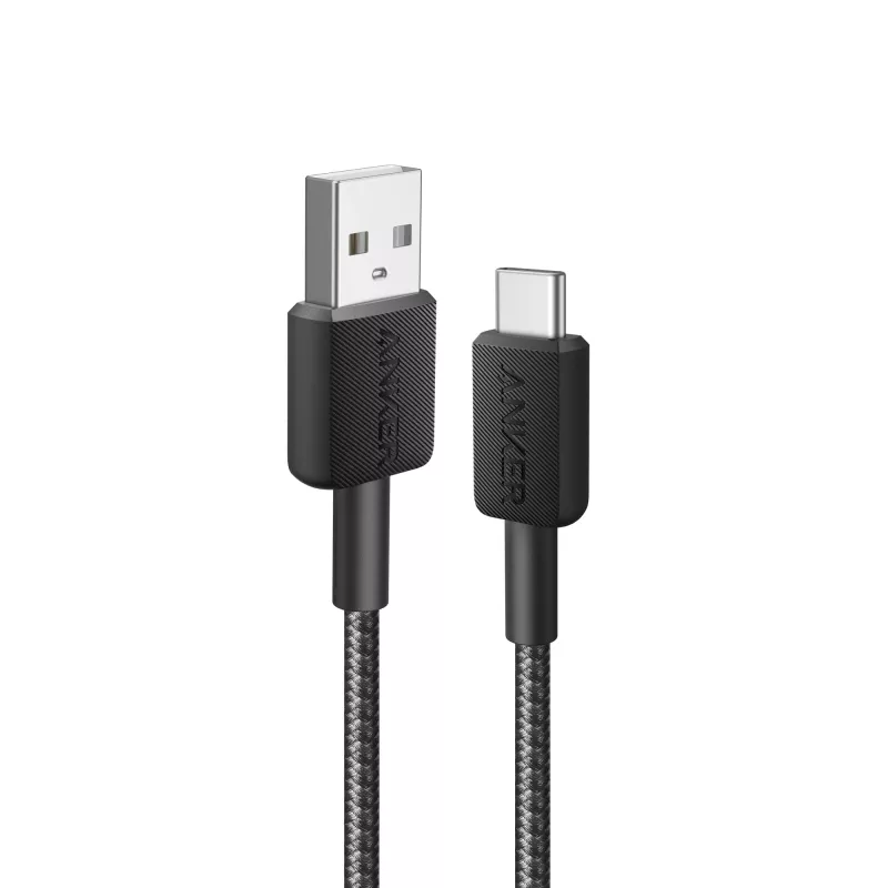 USB laidas Anker 322 0,9 m USB A USB C juodas 0,48 Gbit/s