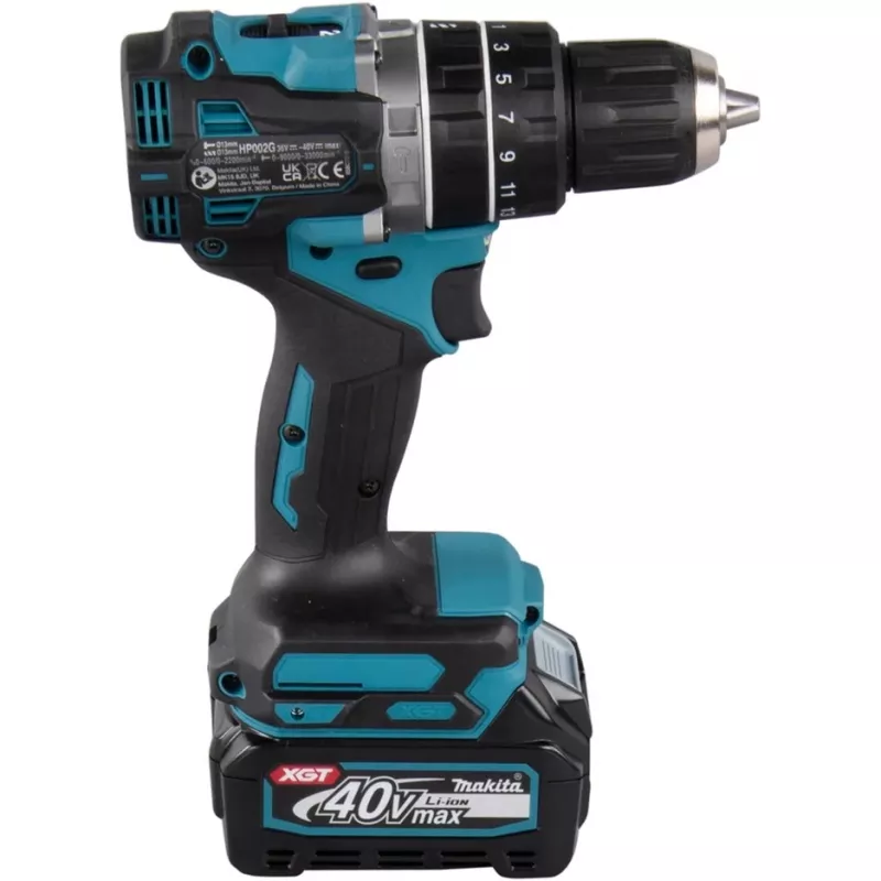 Makita - sukamasis kūjis / gręžtuvas - belaidis - 2 greičiai - griebtuvo raktas 13 mm - 64 N·m - 2 baterijos, įkroviklis komplekte - 40 V