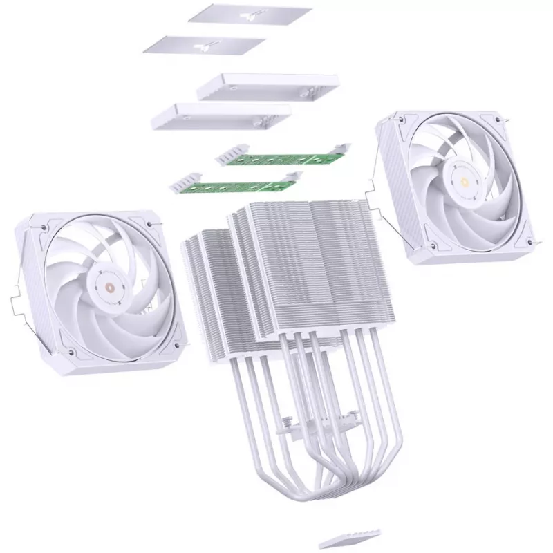 Jonsbo HX6280 CPU aušintuvas, PWM, RGB - 130mm, baltas