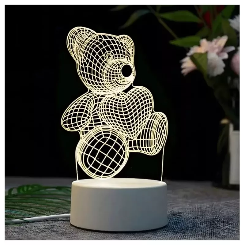 Naktinė lempa Extralink HOME 3D širdies optinės iliuzijos prie lovos USB