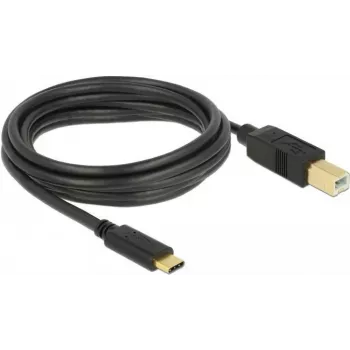 USB kabelis DeLOCK 83666 USB 2.0 3 m USB C USB B Juoda