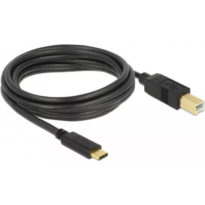 USB kabelis DeLOCK 83666 USB 2.0 3 m USB C USB B Juoda