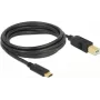 USB kabelis DeLOCK 83666 USB 2.0 3 m USB C USB B Juoda