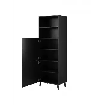 Spintelė cama meble ABETO 60×40×176,5 cm blizgi juoda, pastatoma prie sienos