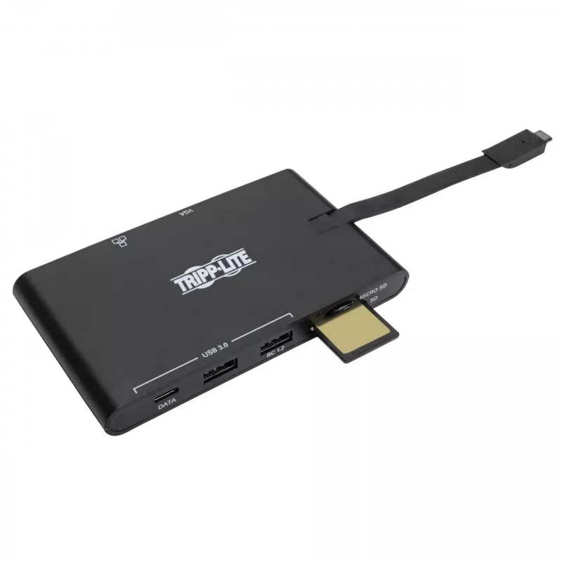 USB-C dokas - 4K HDMI, VGA, USB 3.2 Gen 1, USB-A/C šakotuvas, Gigabit Ethernet, atminties kortelių lizdai, 100W PD įkrovimas
