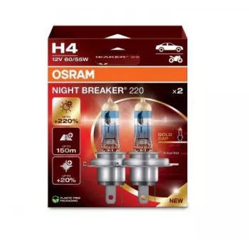 Halogen headlight bulb Osram NIGHT BREAKER 220 H4 — twin pack, 12V 60/55W
