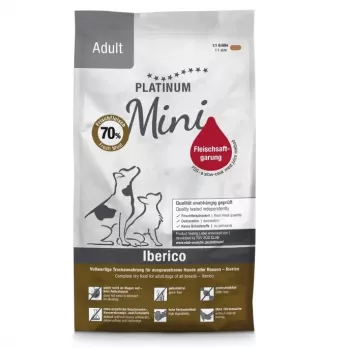 Pusiau drėgnas šunų ėdalas Platinum Adult Iberico Mini 900 g — suaugusiems mažų veislių šunims, kiaulienos receptas, 23% baltymų, 14% riebalų
