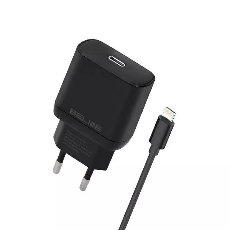 30 W USB-C į Lightning įkroviklis Beline Beli02174 su juodu laidu