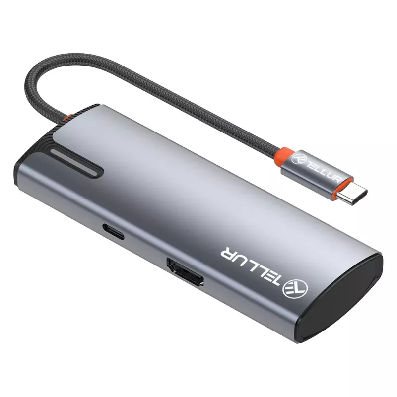 USB-C stotelė Tellur TLL321061 su PD 3.0 100W, HDMI išvestimi ir 3× USB 3.0 prievadais