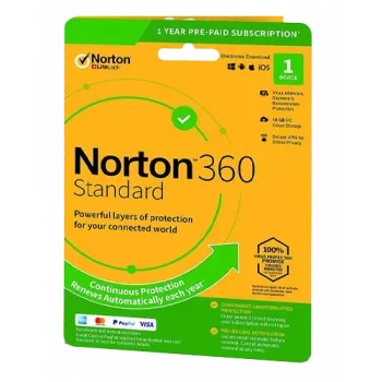 Norton 360 Standard | 1 įrenginys | 1 metai | 10 GB debesies saugykla | ES | NE PRENUMERUOTA |