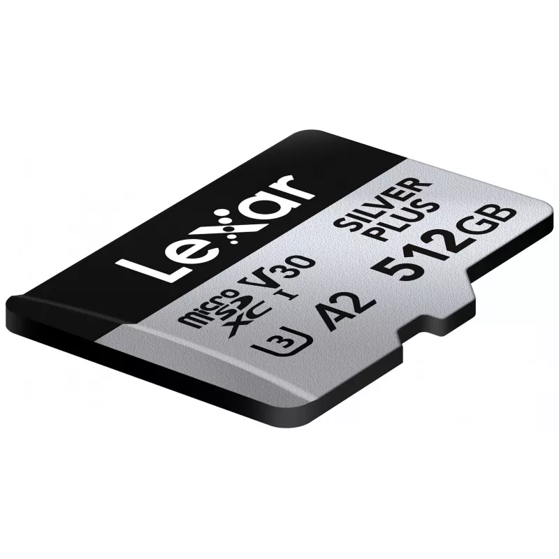 Flash atmintinė Lexar 512 GB UHS-I microSDXC Sidabrinė PLUS