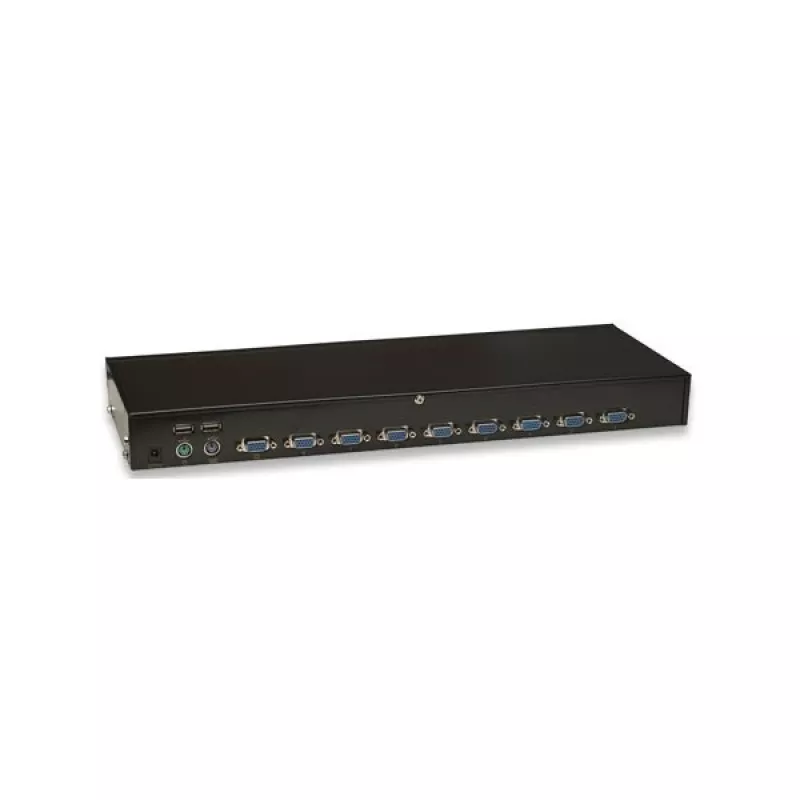 INDELLINET 8 prievadų montuojamas ant stovo KVM komutatorius, Combo USB + PS/2, ekrano rodymas, laidai komplekte (Euro kištukas 2 kontaktai)