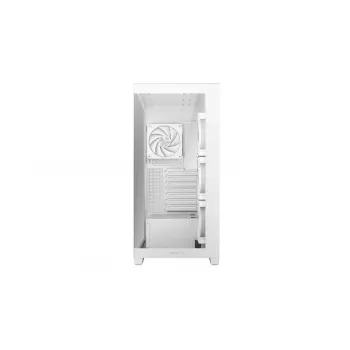 PC Case DeepCool CG580 4F V2 Midi Tower White — ATX, grūdintas stiklas, 3x120 mm šoniniai ventiliatoriai, 360 mm šoninio radiatoriaus palaikymas