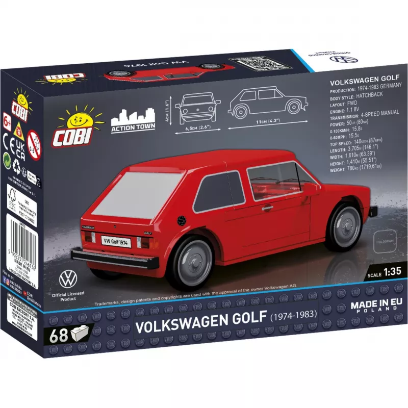 Surenkamas modelis Cobi Volkswagen Golf 1974–1983 1:35 konstravimui ir eksponavimui