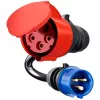 go-e Adapter Gemini flex 22 kW į CEE Mėlyna 16 A - Juodas - tiesus - tiesus - IP55 - 22 kW - 16 A
