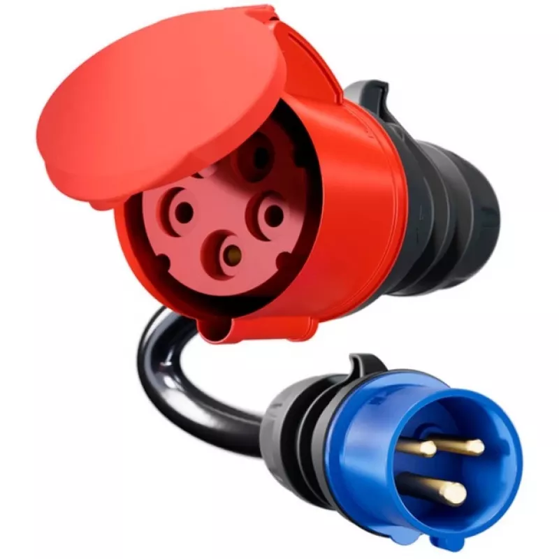 go-e Adapter Gemini flex 22 kW į CEE Mėlyna 16 A - Juodas - tiesus - tiesus - IP55 - 22 kW - 16 A