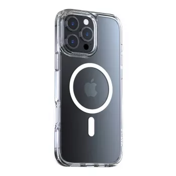 Apsauginis permatomas telefono dėklas Torras Diamond-Mag, skirtas iPhone 16 Pro, magnetinis MagSafe suderinamas tvirtinimas, plonas