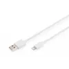 DIGITUS - Lightning kabelis - Lightning (M) į USB (M) - 1,0 m - Dviguba izoliacija - Baltas - Lietas - skirta Apple iPad/iPhone/iPod (Lightning) (DB-600106-010-W)