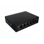 Nevaldomas pramoninis PoE komutatorius LANBERG ILGE-4P-2S-90 — 1xBT, 3xAT, 2xSFP, montavimas ant DIN bėgelio, Gigabit