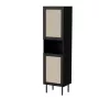 Spintelė cama meble JUTA 50×39,5×190 cm, pastatoma prie sienos, juoda su linol calabria apdaila