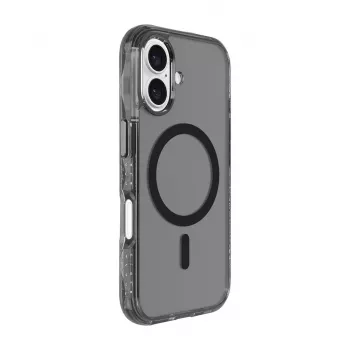 Dėklas LAUT CRYSTAL MATTER X, skirtas iPhone 16 serijai, permatomas juodas