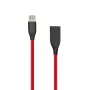 Silikoninis laidas USB – Lightning, 1 m (raudona)