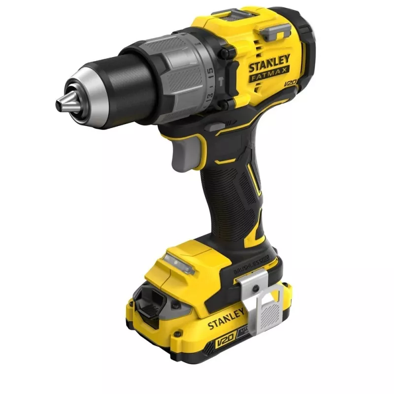 Belaidis gręžtuvas-suktuvas STANLEY FatMax V20 SFMCD726D2K 18V, 2x 2Ah ličio jonų, 80 Nm, 2 greičių, LED