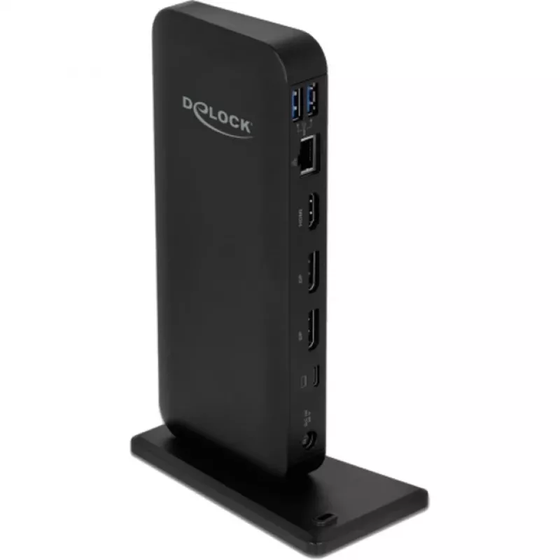 Delock USB-C DP 1,4 dokų stotelė 4K - dokų stotelė - USB-C 3,2 Gen 2 - HDMI, DP - 1GbE - 85 W (87746)