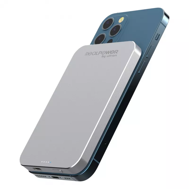 RealPower išorinė baterija PB-5000 MAG Sidabrinė 5.000mAh