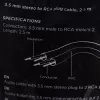 Gembird 2,5 m, 3,5 mm / 2x RCA, M/M garso laidas juodos, raudonos, baltos spalvos