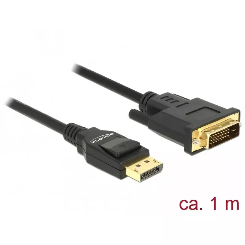 Vaizdo kabelio adapteris DeLOCK 85312 1m DisplayPort į DVI-D juodas