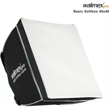 Walimex pro softbox 40x40cm, pasukamas 360°, su priekiniu ir tarpiniu difuzoriumi, transportavimo krepšiu, Bowens adapteriu, idealus produktų ir žmonių fotografijai