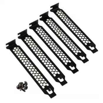 PCI lizdų dangteliai 5 vnt. juodi Kolink KL-PCIE-5 — metalinės tuščių lizdų plokštelės