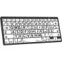 Klaviatūra LogicKeyboard XL-Print Juoda on White DE Mac Bluetooth — vokiškas išdėstymas, Mac specifiniai ženklai