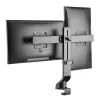 Monitoriaus laikiklis MACLEAN MC-854 dviems monitoriams 17–27 colių VESA 75x75 / 100x100, dviejų svirčių stalviršio tvirtinimas
